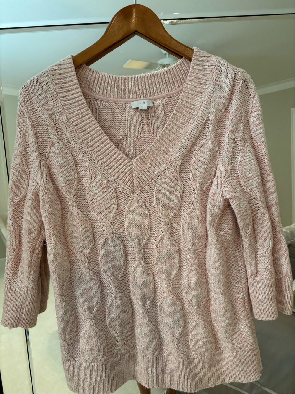 J Jill Sweater  V Neck 3/4 Sleeves size S